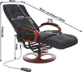 Masszázsfotel, fekete, ARTUŠ 2