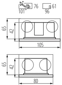 Kanlux 33695 - LED Beépített lámpa GLASI LED/3W/230V 4000K IP44 antracit