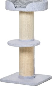 PawHut 91 cm-es Macskafa Macska Torony Szizál Pálcákkal, Platformmal, Párnával, Többszintes Macska Kaparófával, Mászó Fával, Közepes Macskáknak, Világ