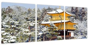 Kép - Kinkakuji, Japán (órával) (90x30 cm)