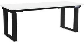 OfficeTech Strong állítható magasságú asztal 180 x 80 cm, fekete alap, fehér