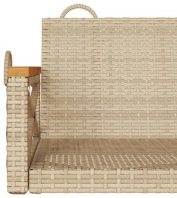 bézs polyrattan hintapad 109 x 62 x 40 cm