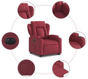 vidaXL elektromos felállást segítő bordó szövet dönthető fotel
