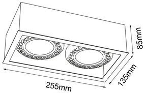 Brosline 1274 - CAGE spotlámpa 2xGU10/18W/230V fehér