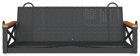 fekete polyrattan hintapad 109 x 62 x 40 cm