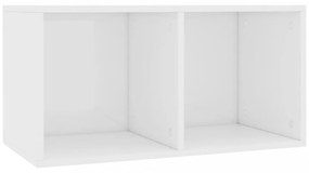 magasfényű fehér szerelt fa lemeztároló doboz 71 x 34 x 36 cm