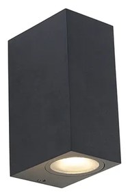 4 db-os készlet okos fali lámpa fekete IP44, 8 db Wifi GU10 izzóval - Baleno