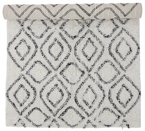 Fehér-szürke pamut szőnyeg 90x150 cm Katie – Bloomingville