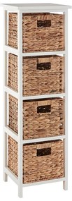Fehér-natúr színű paulownia fürdőszobai polcos állvány 32x100 cm Padstow – Premier Housewares