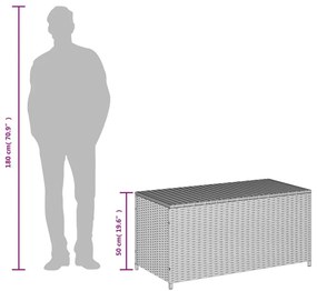 vegyes bézs polyrattan kerti tárolóláda 190 L