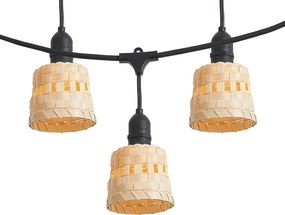 8 méteres bambusz fényfüzér dugóval, 10 LED-del, IP44 - Ibiz