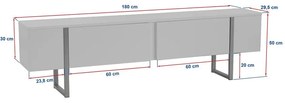 TV szekrény Serenity - Grey, Fekete