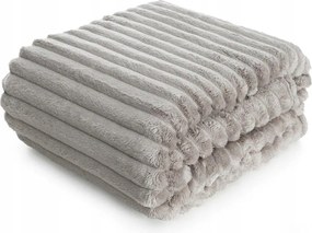 Takaró Soft bézs 220x200 csíkos 3D Meleg Vastag Pléd Ágytakaró Kanapé