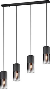 TRIO 310600432 ROBIN Többágú Függesztett Lámpa Fekete E27 IP20