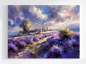 Vászonkép Canvas Tájkép Város Levendula Mező 80x60
