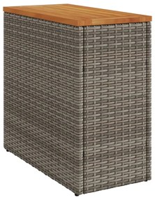 szürke polyrattan falapos kerti kisasztal 58 x 27,5 x 55 cm