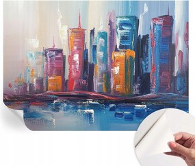 Fotótapéta Öntapadós Dekoratív tapéta Színes város 208x146 cm