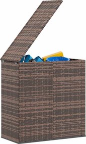 Barna Polyrattan Kerti Párnatartó Doboz 100 X 49 X 103,5 Cm
