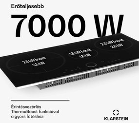 Klarstein Delicatessa 80, beépített főzőlap, 7400 W, 3 zóna, üvegkerámia