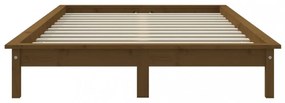 mézbarna tömör fenyőfa ágykeret 140 x 190 cm