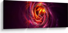 Ragyogó modern absztrakció képe (órával) (90x30 cm)