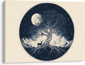 Kép – Mágikus fa szarvassal I. (70x50 cm)