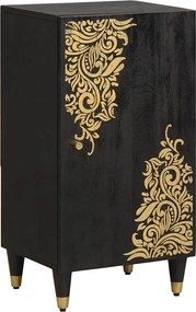 vidaXL Széf polcokkal tárolóval Fekete 40 x 33 x 75 cm Tömör Mangófát