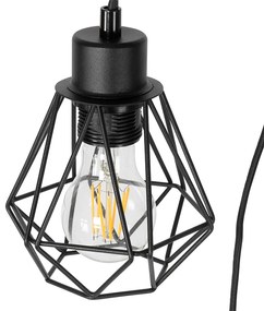 Rusztikus állólámpa fekete fával 2-lámpás - Chon