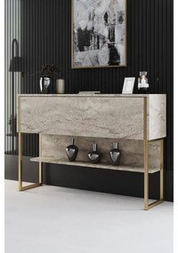 Komód Luxe - Travertine, Gold