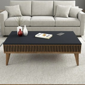 Mila Anthracite and Walnut konferenciaasztal