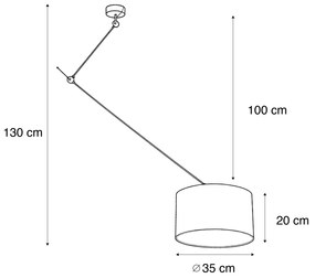 Függőlámpa fekete bronz bársonyernyővel 35 cm - Blitz
