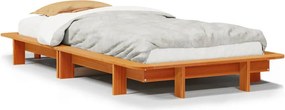 vidaXL viaszbarna tömör fenyőfa ágy matrac nélkül 75 x 190 cm