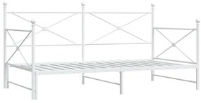 Daybed with Trundle without Mattress White 100x190 cm acél