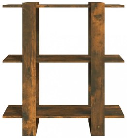 füstös tölgy színű térelválasztó könyvszekrény 80x30x87 cm