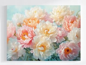 Vászonkép Canvas Dekoráció Csokor Virágok Bazsarózsa 80x60