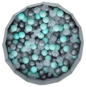 Gyerek száraz medence labdákkal, 80 cm átmérő, kék/szürke