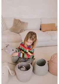 Szürke textil játéktároló kosár ø 15x15 cm Mini Renata the Rat – Lorena Canals