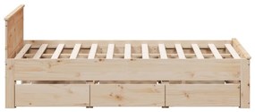 tömör fenyőfa fejtámlás ágykeret matrac nélkül 150 x 200 cm