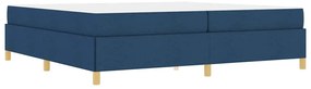 Boxrugós ágy Kék és Sötétkék és Fehér 200 x 200 cm szövet