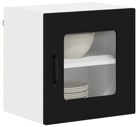 Fali konyhaszekrény polcokkal Fekete 40 x 31 x 40 cm Faanyag