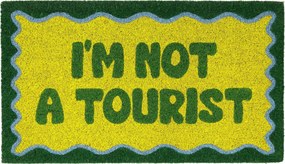 Kézzel festett zöld lábtörlő 70x40 cm felirattal