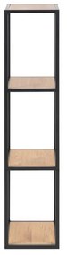 Fekete-natúr színű fali könyvespolc tölgyfa dekorral 37x108 cm Seaford – Actona