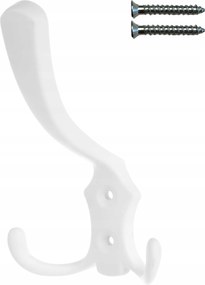 Akasztó 3 karos csavarozható Fehér hármas akasztó a fürdőszobai ruhákhoz