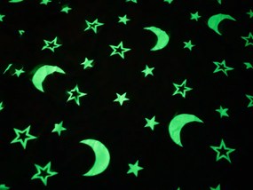 Sötétben világító mikroplüss ágyneműhuzat BIG MOON szürke Ágyneműhuzat mérete: 70 x 90 cm | 140 x 200 cm