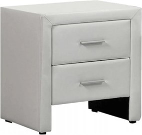 Éjjeliszekrény, ökobőrfehér, CASTEL