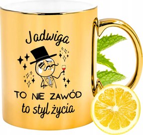 Prémium Arany Csillogó Bögre Hedvignek Ajándék Nyomtatott Fotóval