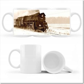 Nyomott mintás bögre Gőzmozdony Ol4959 a hóviharban