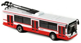 Rappa trolibusz fém, piros, 16 cm