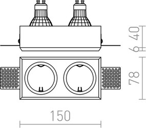 RED - Design Rendl - R12900 - Beépíthető lámpa QUO 2xGU10/35W/230V