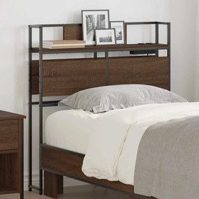 Tároló fejtámla polcokkal fejtámlával barna tölgy 80 cm Faanyag